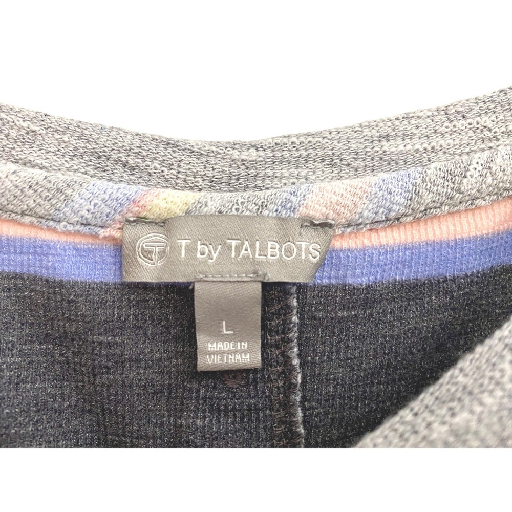 T by Talbots Button Back Colorful‎ Striped Top XL - Picture 6 of 7
